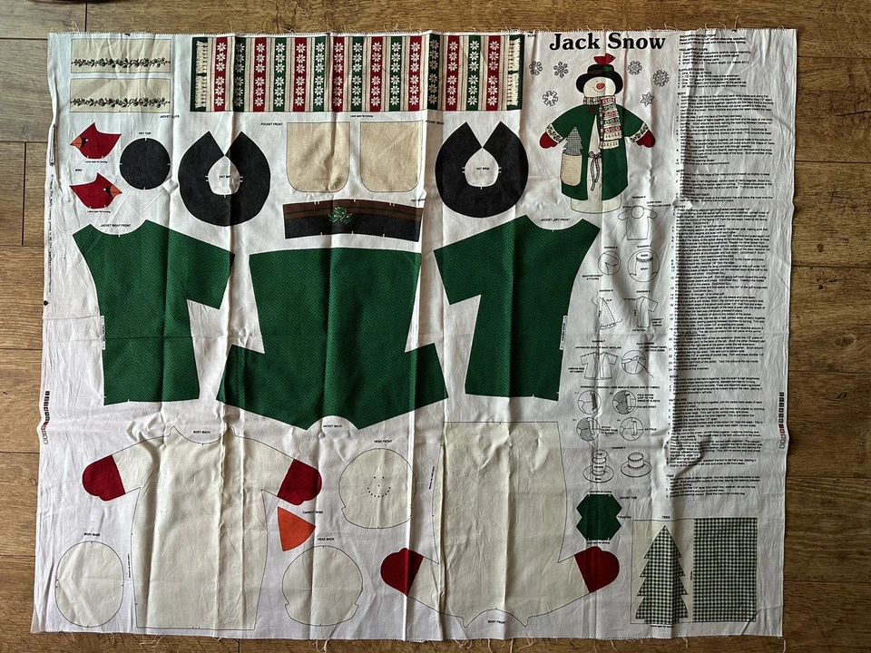 Lote de 7 apliques vintage de Navidad de algodón con paneles de tela de corte y costura VIP Foto 3 de 4