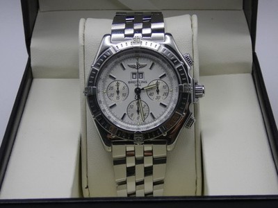 BREITLING CROSSWIND SPECIAL SS 44MM BEAUTIFUL WHITE DIAL MENS WATCH A44355