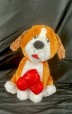 GEMMY Red Brown Animated Valentine Dog You're My Best Friend Plush Works Great