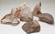 Stunning Lot of 5 Large Scenic Lodolite Garden Quartz Crystals Rough Point 2lb+