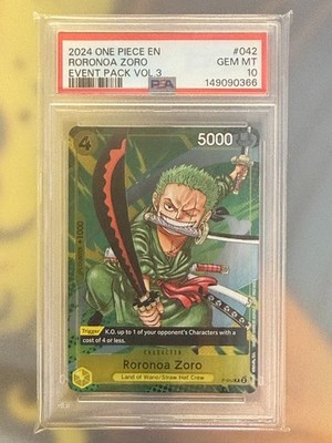 ONE PIECE EVENT PACK VOL.3 #042 RORONOA ZORO PSA 10 P-042 English