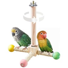 Birdtand Perch Toy, Interactivepinning Parakeet Toys, Wooden S Hemp Rope