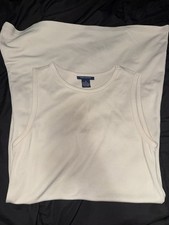 The Limited Women's Knit Shift Dress Solid White Sleeveless Crew Neck Short S