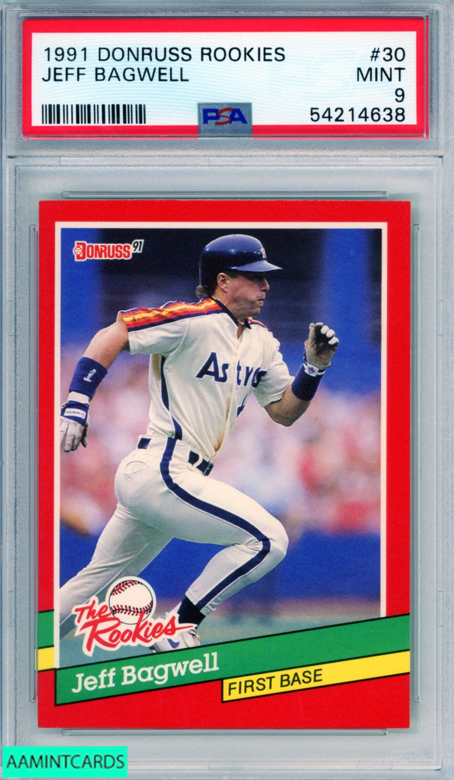 1991 DONRUSS ROOKIES JEFF BAGWELL #30 ROOKIE HOF HOUSTON ASTROS RC PSA 9 MINT