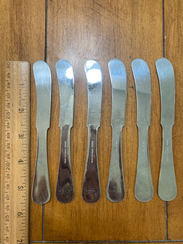 Dansk stainless steel flat spreading knives 6 count