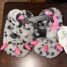 Wonder Nation Kids Fuzzy Slippers Gray Pink Size 5 Cozy Indoor Shoes