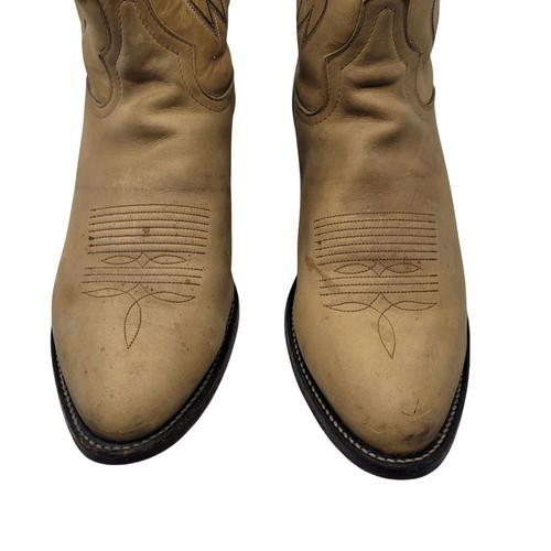 Botas vaqueras occidentales de cuero tostado Tony Lama de colección para hombre talla 9,5 bordadas festival - Imagen 6 de 12