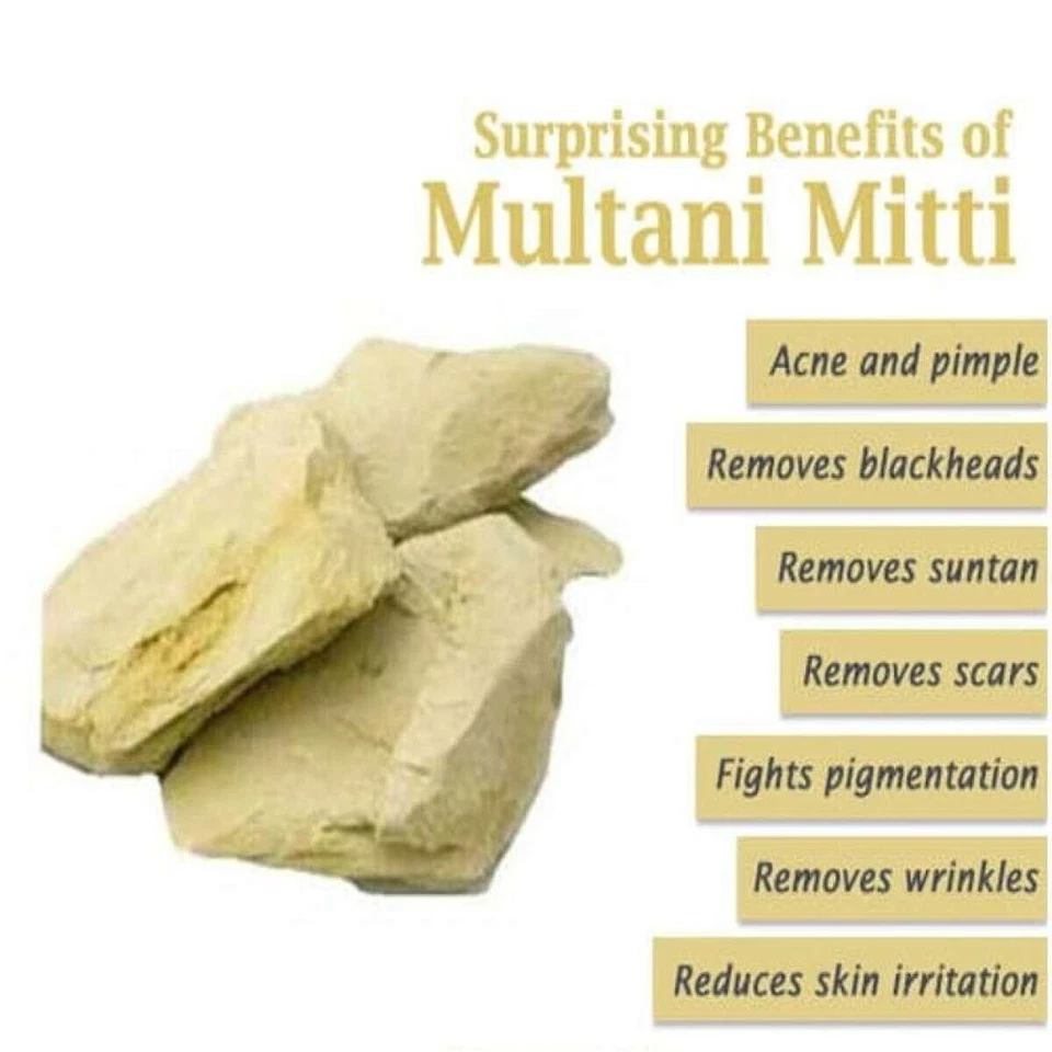 Pure And Natural Raw Multani Mitti/Fuller's Earth 1000G,Use For Face & Hair Pack - Image 3 of 4
