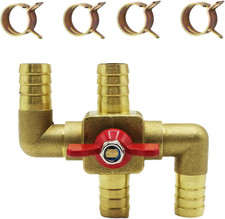 Solid Brass 5/8 Inch Heater Control Valve, 4-Way Automobile Heating Water Valve,