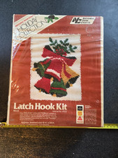 National Yarn Crafts Holiday Collection Bells Latch Hook Kit X292 Canvas Yarn