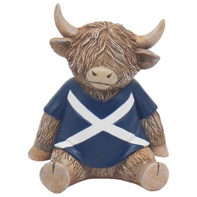 The Leonardo Collection Football Mad Highland Cow Scotland Figur Geschenk