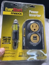Everstart Maxx Power Inverter 140W 2 USB Plus 120 Outlet New Sealed In Package
