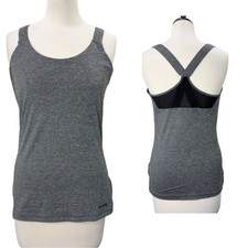 Ivy Park Size L Racerback Tank Top Y-Back Mesh Insert Built In Bra Yoga Running