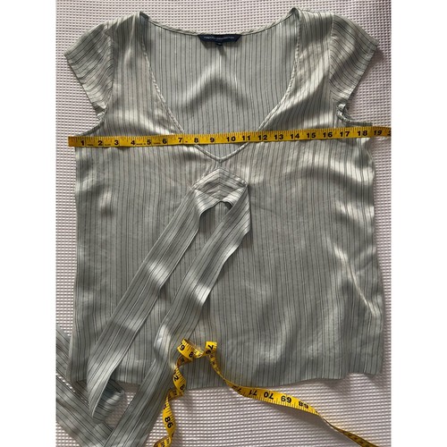 French Connection Silk Baby Doll V-neck Top Coquette Y2k Romantic Siren Size 8 - Picture 5 of 6