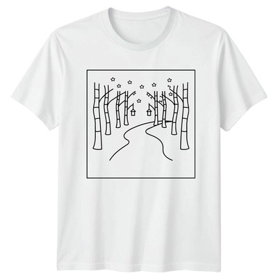 Winter Bäume Sterne Natur Herren T-Shirt Damen Tee Grafik Unisex Oberteil