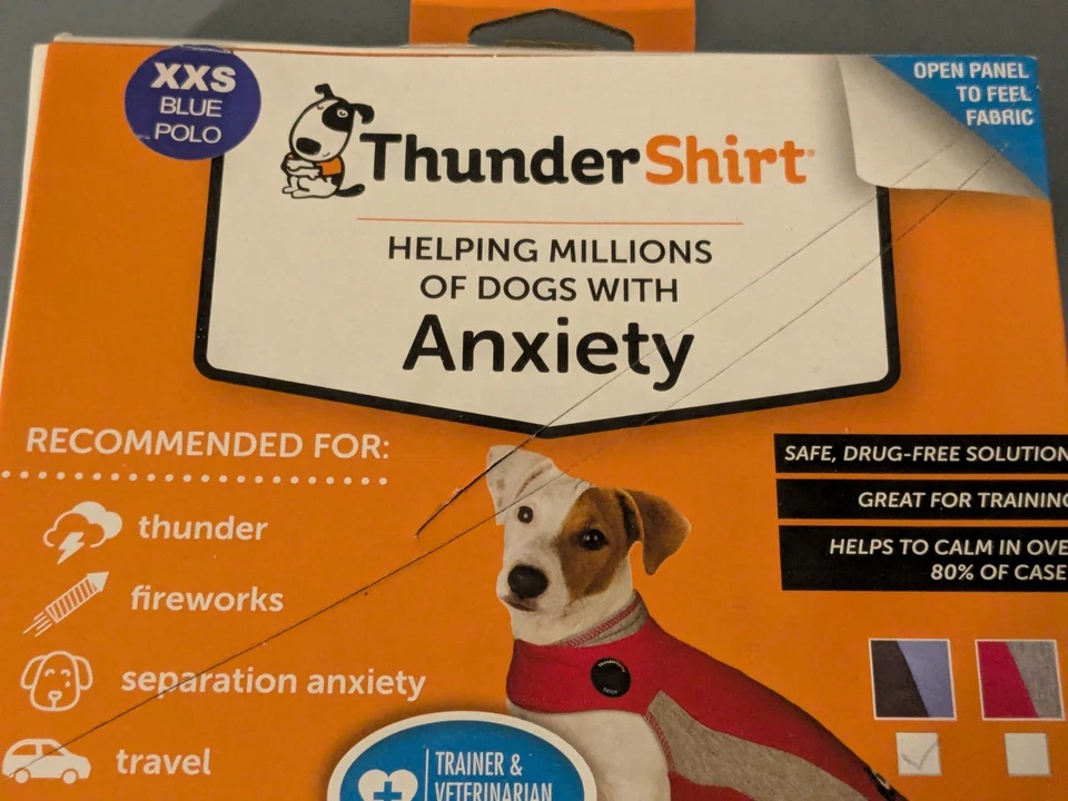 Nova Camisa Thunder XXS Ansiedade Thunder Viagem Fogos de Artifício Azul Ajustável - Imagem 3 de 4