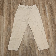Lauren Ralph Lauren Women  s Tan 100 Linen Wide Leg Pants Sz 10 Travel Resort