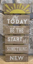 New View Wooden Multi Panel Wall Decor W/ Positive Message 