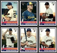 2025 Topps Heritage High Team Set Milwaukee Brewers (501-700) No SP's 
