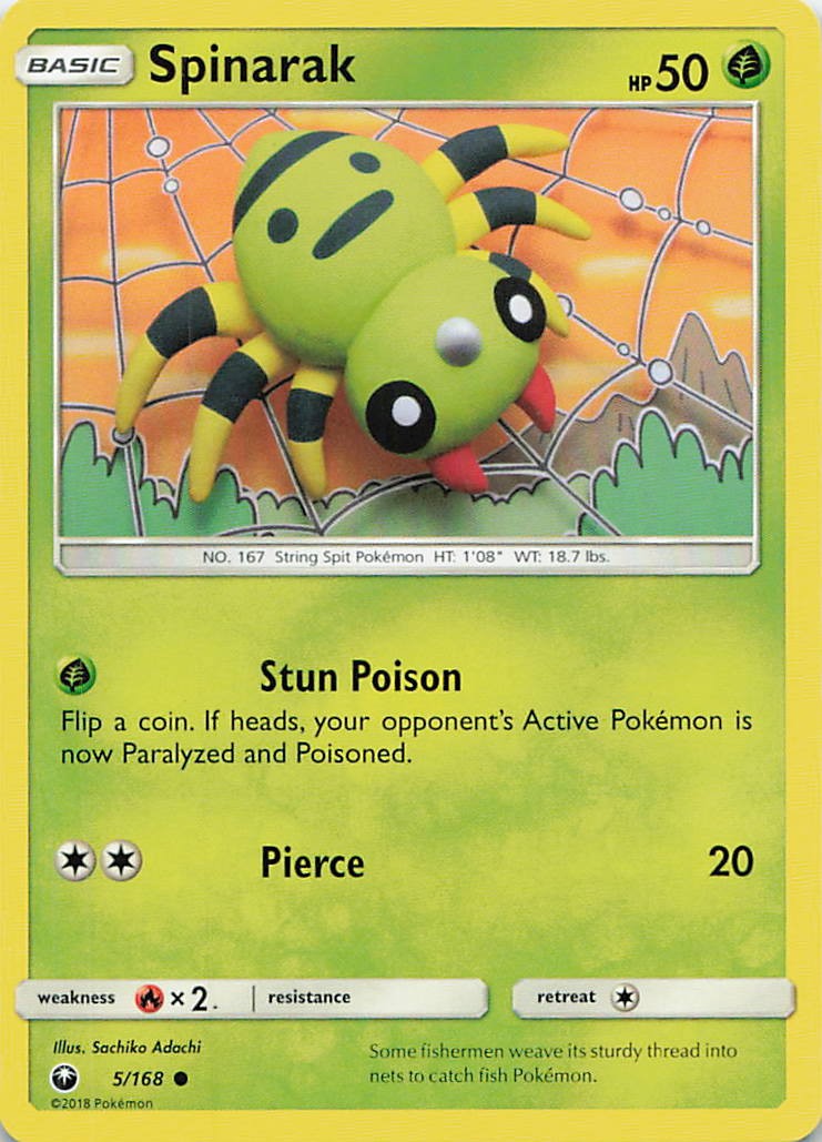 Spinarak Common SM - Celestial Storm 5/168 LP Sachiko Adachi