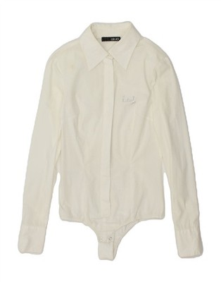 LIU JO Womens Bodysuit UK 10 Small White YQ05