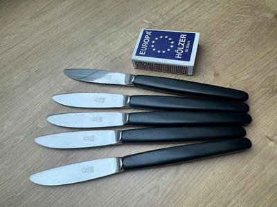 5 hochwertige Othello  Obstmesser schwarze Griffe 17 cm