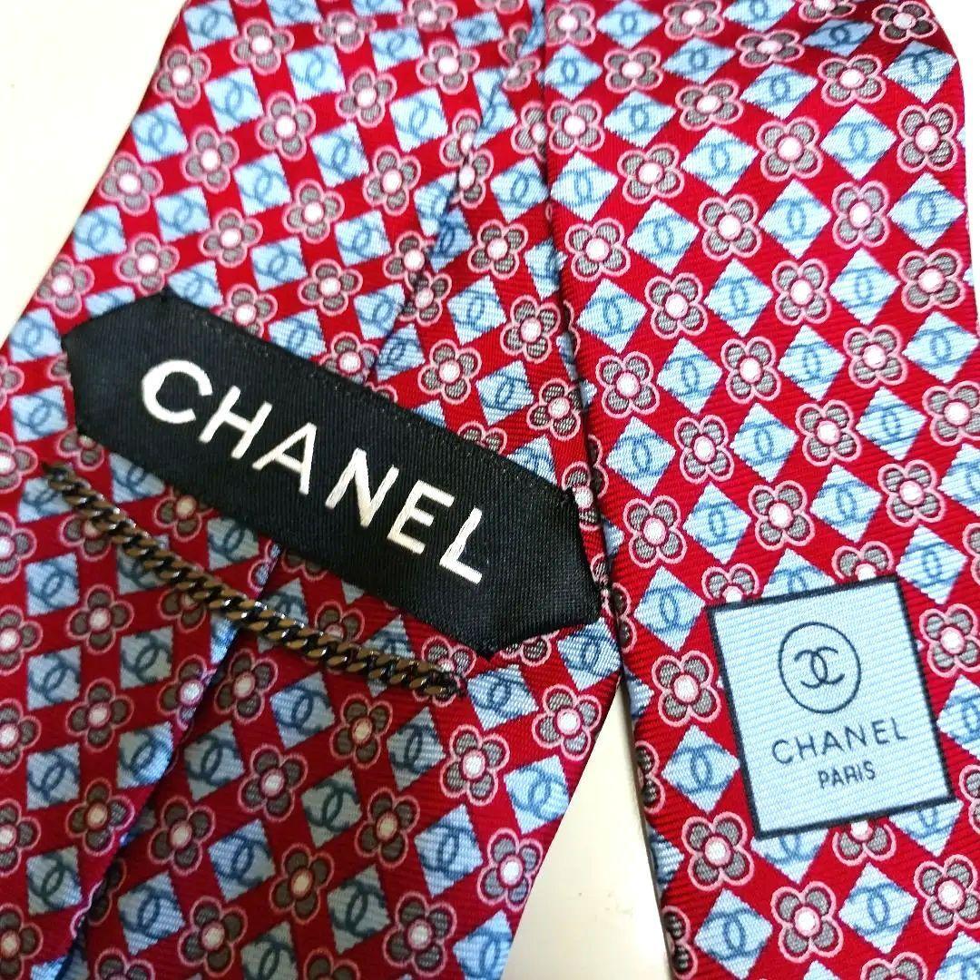 CHANEL LOGO France Genuine Silk 100 Mens Tie Necktie Dress