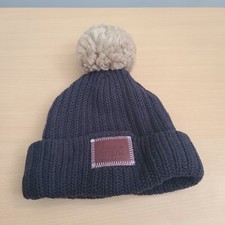 Love Your Melon Dark Gray Pom Knit Beanie Winter Hat Cap - New 