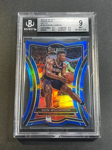 ZION WILLIAMSON 2019 SELECT #199 PREMIER LEVEL DIE CUT BLUE PRIZM RC /249 BGS 9