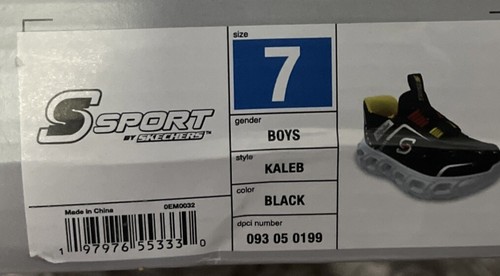 Nuevo S Sport by Skechers Niños Kaleb Step-Ins Tenis Negro Talla 7 Iluminado - Imagen 7 de 8