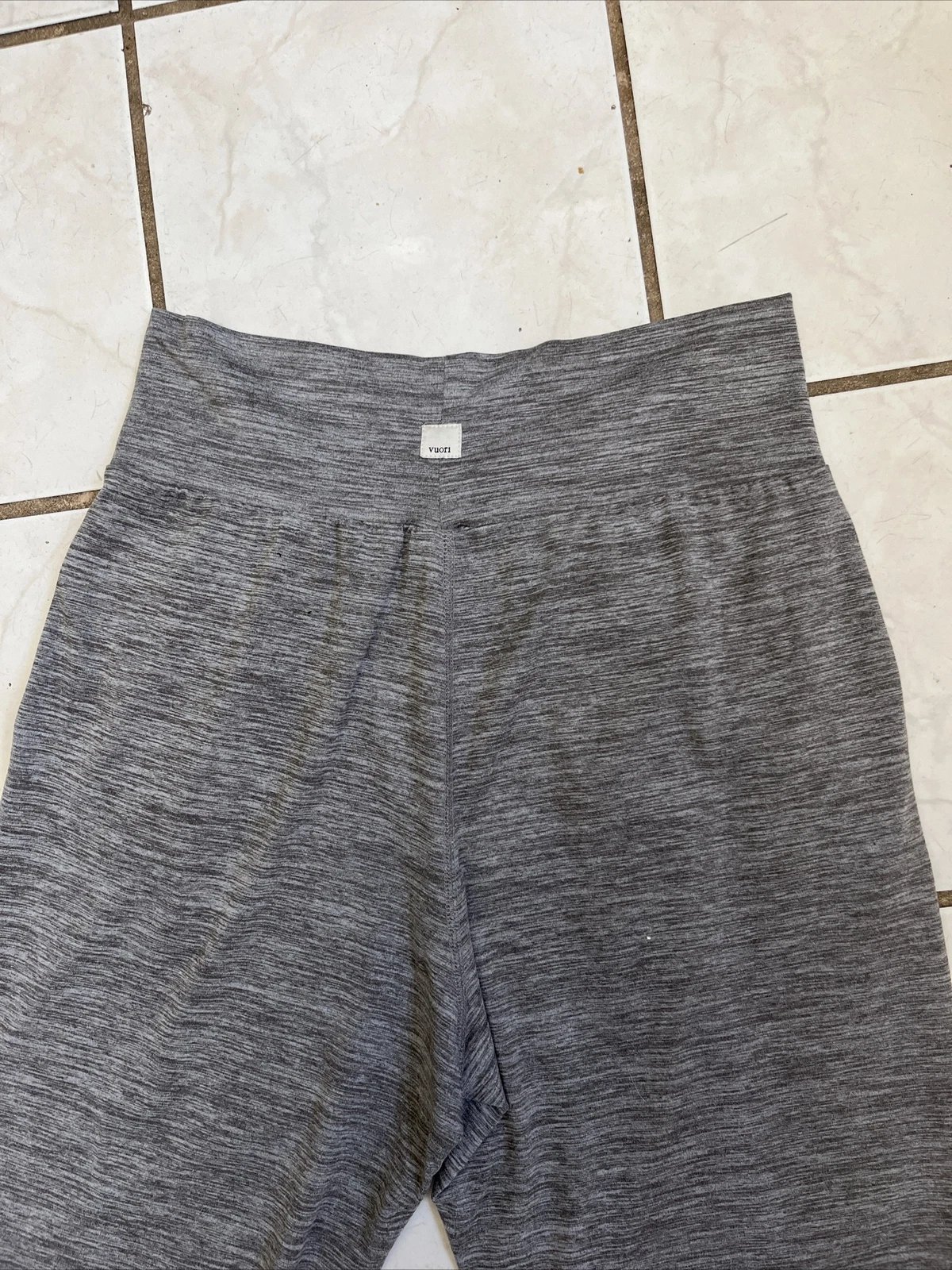 vuori heather lux harem high rise stretch poly fitness pants