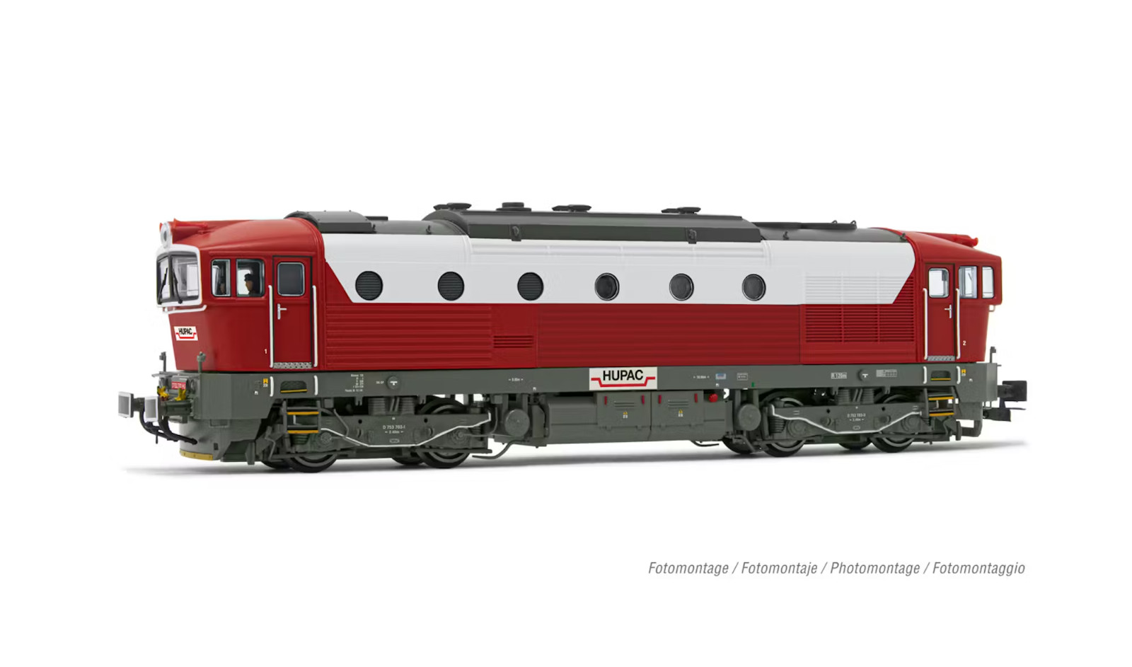 Rivarossi Hr2929s D.753.7 Hupac Red/White/Grey Livery, DCC Sound