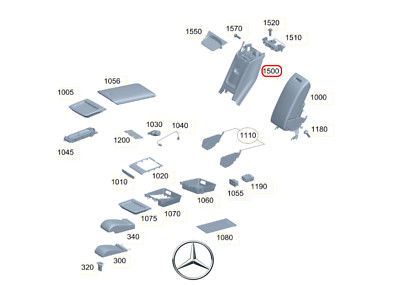 Genuine Mercedes-Benz A2239700701 8V98 Rear Armrest Brown S-Class W223 New