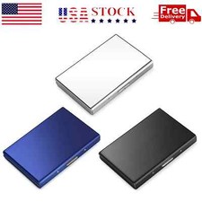 RFID Blocking Credit Card ID Money Travel Case Holder Wallet Stainless Steel