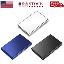 RFID Blocking Credit Card ID Money Travel Case Holder Wallet Stainless Steel  