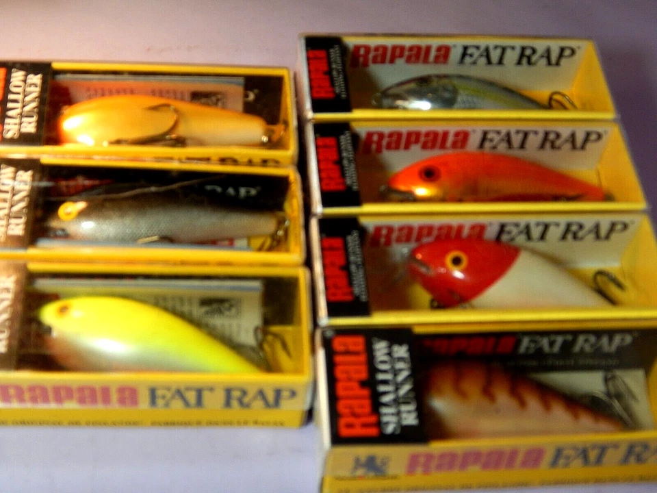 Lote de 7 señuelos Rapala Shallow Fat Rap SFR07-(7 cm/12 g) colección colores surtidos-NOS Foto 3 de 4