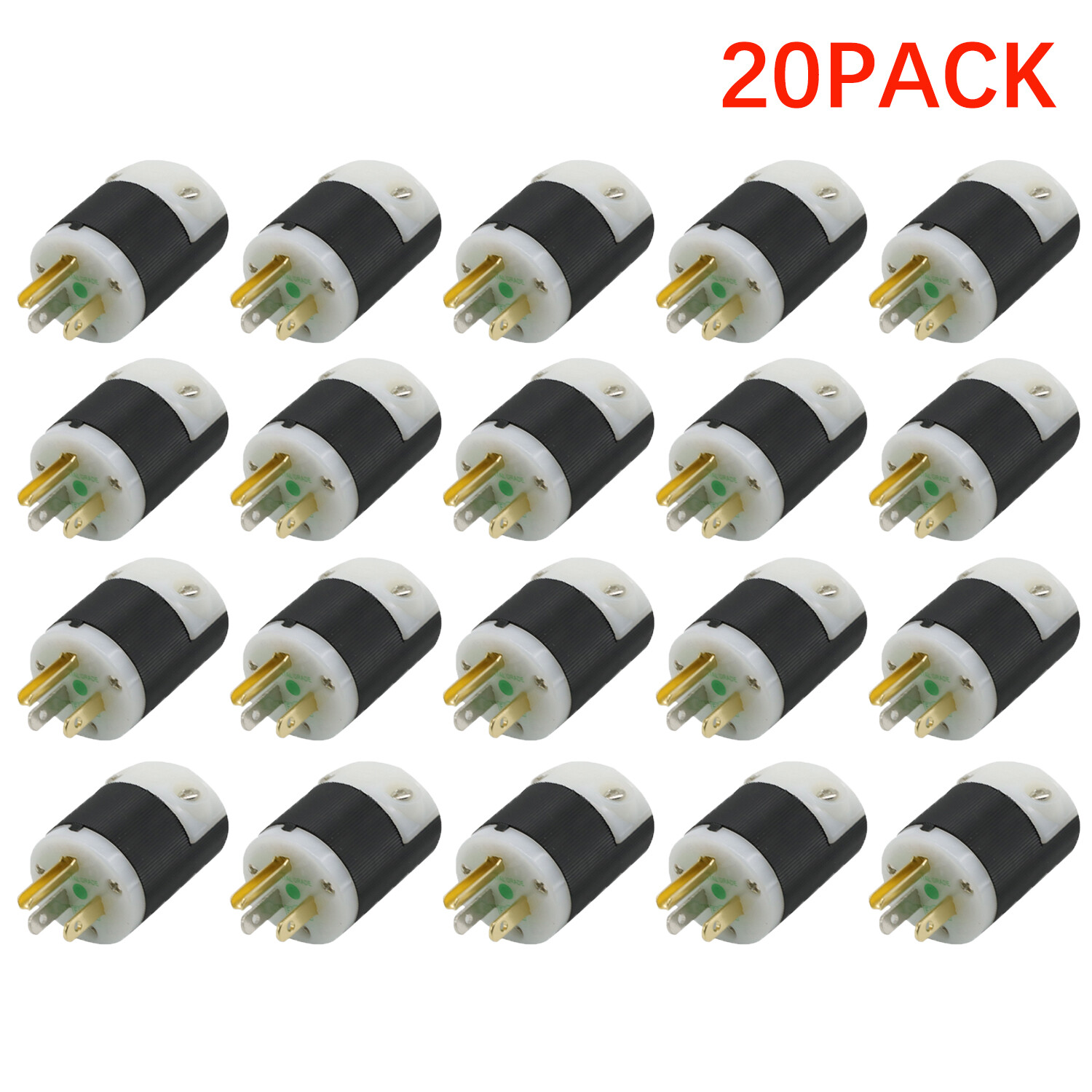 LOT Of HBL5266C For AC Male Edison NEMA 5-15P Plug 15A 125V Connector CL/BK