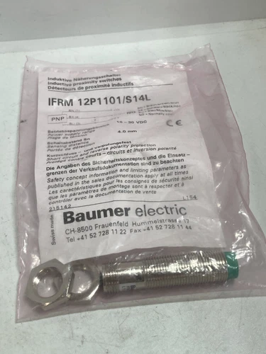 BAUMER IFRM-12P1101/S14L PROXIMITY SWITCH INDUCTIVE 10-30VDC 4.0MM SENSING NIB