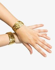 Costume Gallery Sequin Elastic Cuffs, 2" Wide, GOLD, Child Size, Recital Cheer