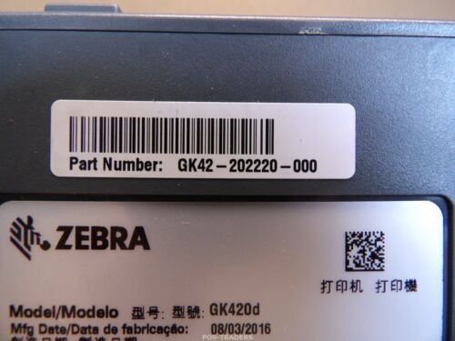 Zebra GK420D Direct Thermal 104mm Label Printer - 86,207 INCH - BUTTON DAMAGED - Bild 10 von 10