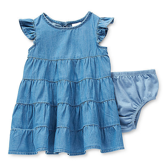 New Okie Dokie Baby Girls Sleeveless Flutter Sleeve A-Line Dress size 18 months