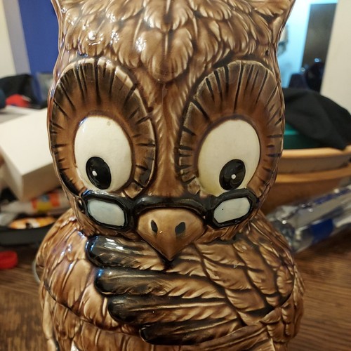 Vintage Wise Old Owl School Teacher Cookie Jar, Made in Japan - Picture 6 of 10