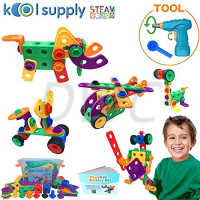 koolsupply 111 piece Creative Builder Set STEM Construction Building Blocks TOY