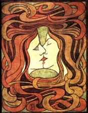 The Kiss Paul Berthon 1901 Art Nouveau Vintage Illustration to Frame