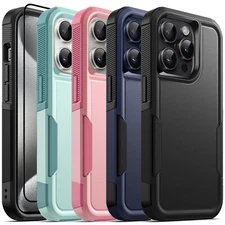 For iPhone 16 Pro Max/16 Plus/16 Pro/16 Case with Screen Protector Phone Cover