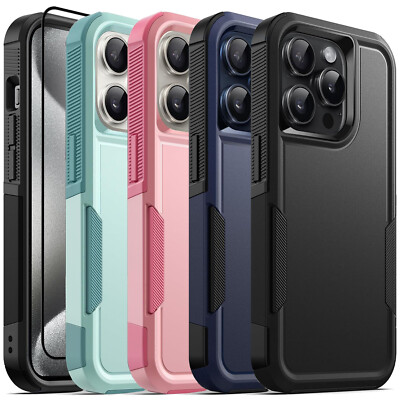 For iPhone 16 Pro Max/16 Plus/16 Pro/16 Case with Screen Protector Phone Cover