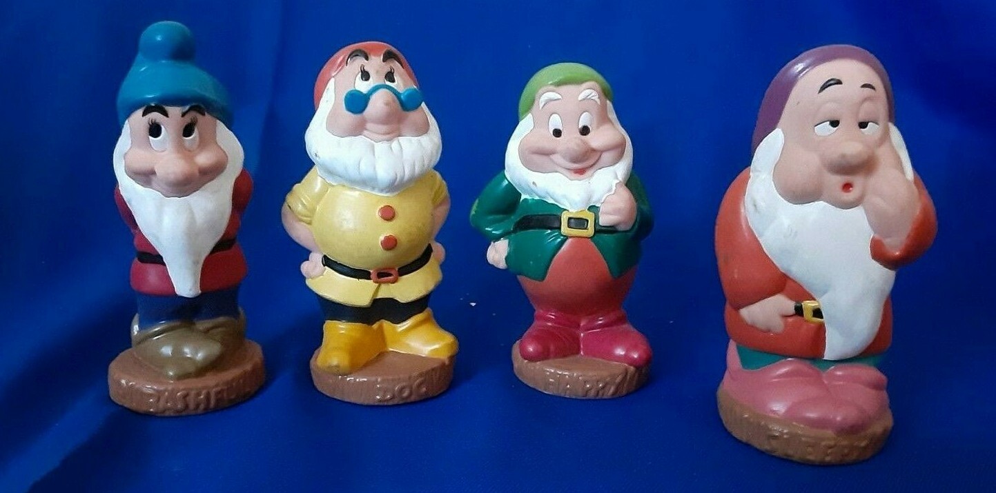 Vintage Disney Snow White And The Seven Dwarfs Set Of 4 Dwarf Toy ...