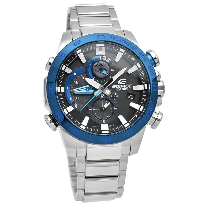 Pre-owned Casio Edifice Eqb-800db-1ajf Race Lap Chronograph Bluetooth Solar Watch 49.2mm
