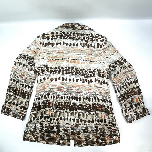 Chico's Abstracto Beige/Marrón Vestido de Oficina Abrigo Chaqueta Para Mujer Talla M - 2 - Imagen 9 de 10