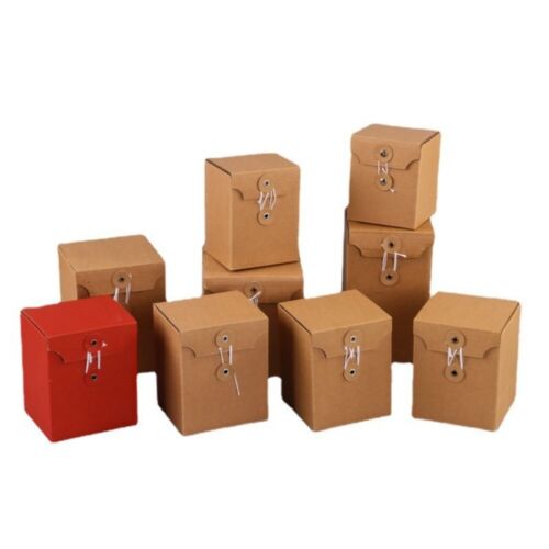 5PCS Brown Paper Gift Box Cosmetic Packing Box Wedding Birthday Party Supplies